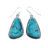 Native American Turquoise Sterling Silver Hook Dangle Earrings AX128115